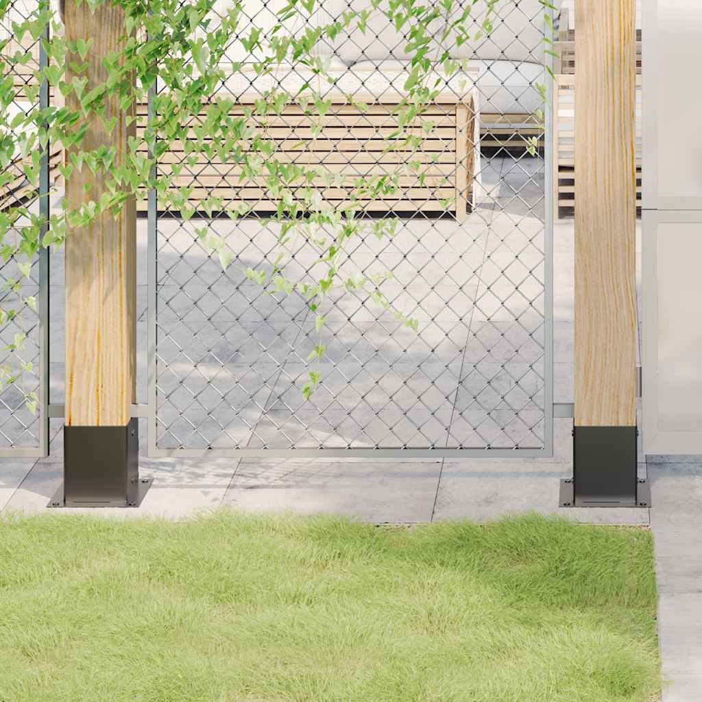 Post Bases Square 4 pcs Anthracite 121x121 mm Powder-coated Steel
