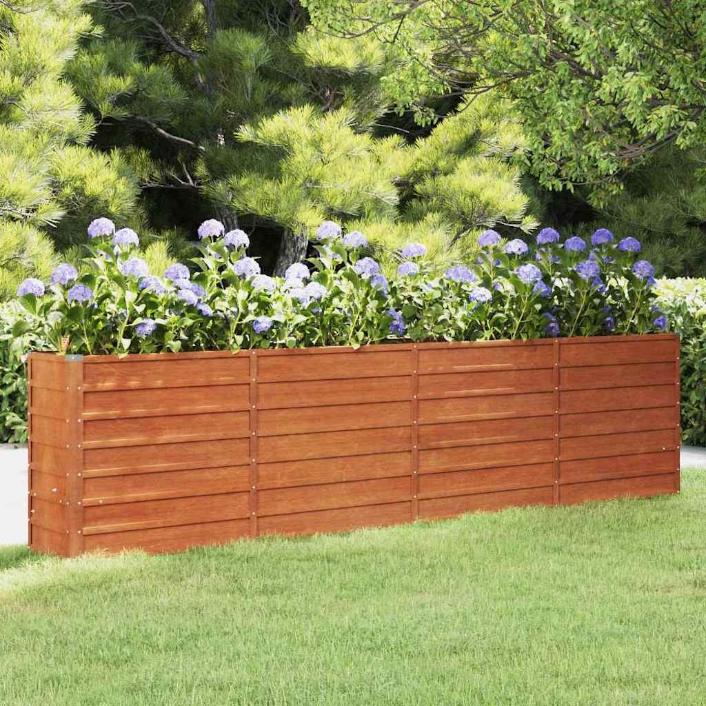 Garden Raised Bed Rusty 126"x15.7"x30.3" Corten Steel