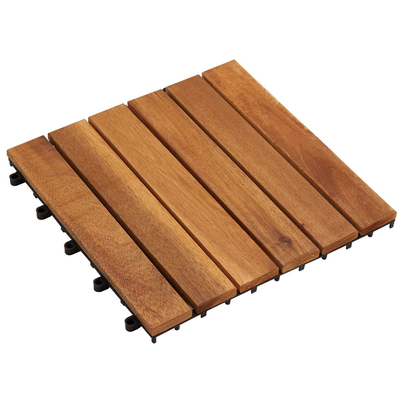 Decking Tile 30 pcs Brown 11.81 x 11.81 in Acacia Hardwood