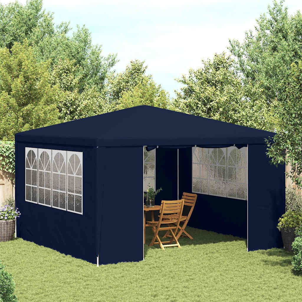 Professional Party Tent with Side Walls 13.1'x13.1'Blue 0.3 oz/ft²