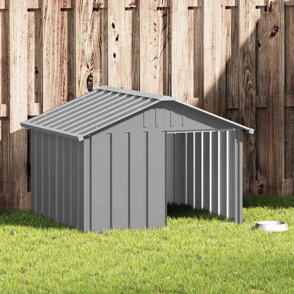 Dog House Grey 116.5x103x81.5 cm Galvanised Steel