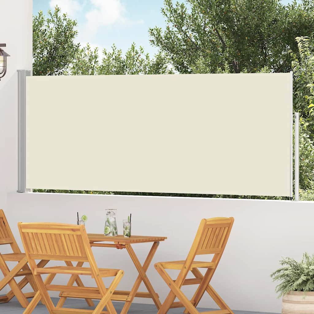 Patio Retractable Side Awning 120x500 cm Cream
