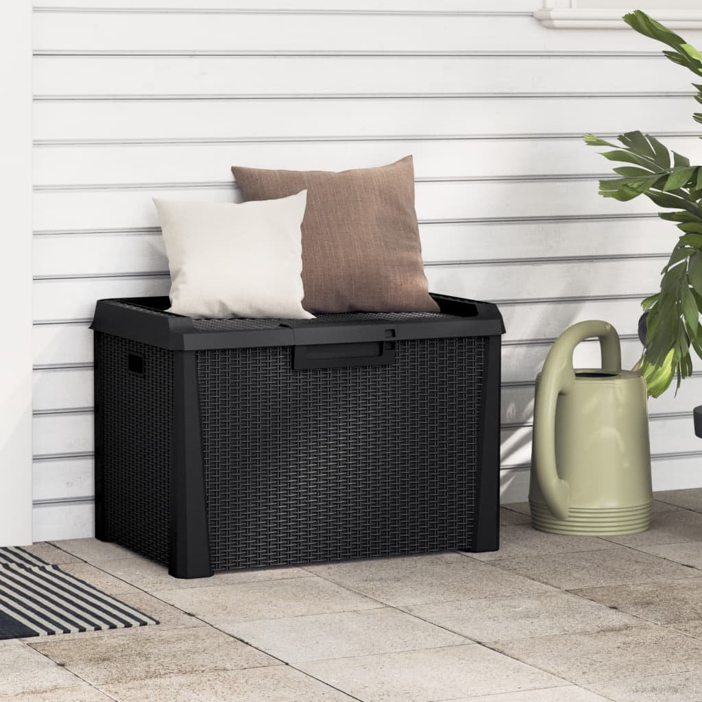 vidaXL Garden Storage Box Anthracite Polypropylene Medium