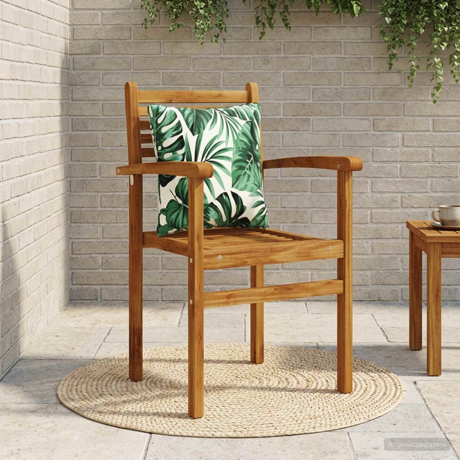 1-Piece Back Cushion PUTTEN 100% Polyester Leaf Pattern