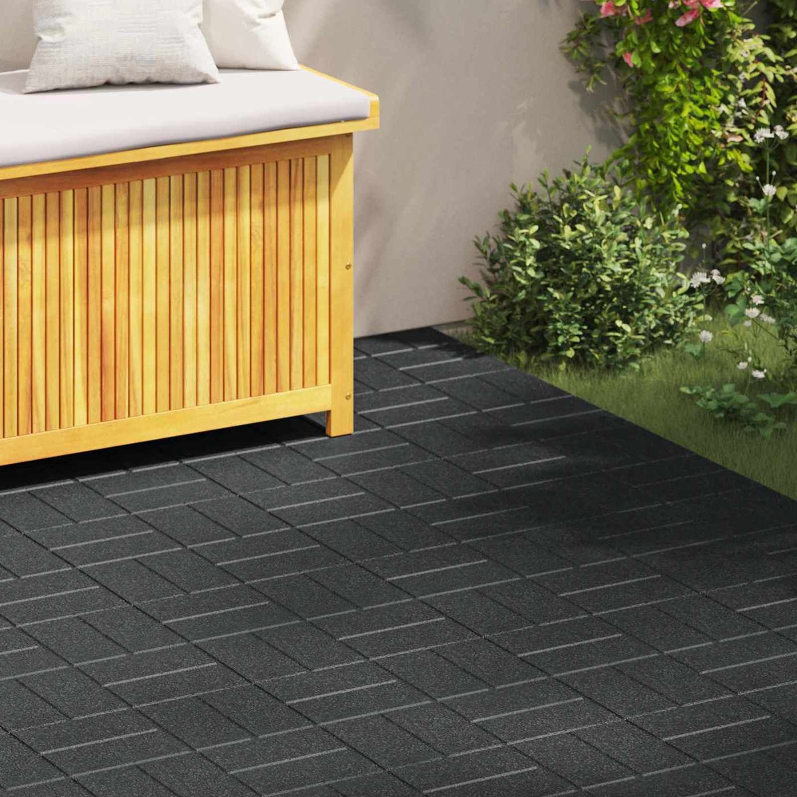 Stepping Stone 6 pcs Black 15.94 x 15.94 x 0.79 in Rubber