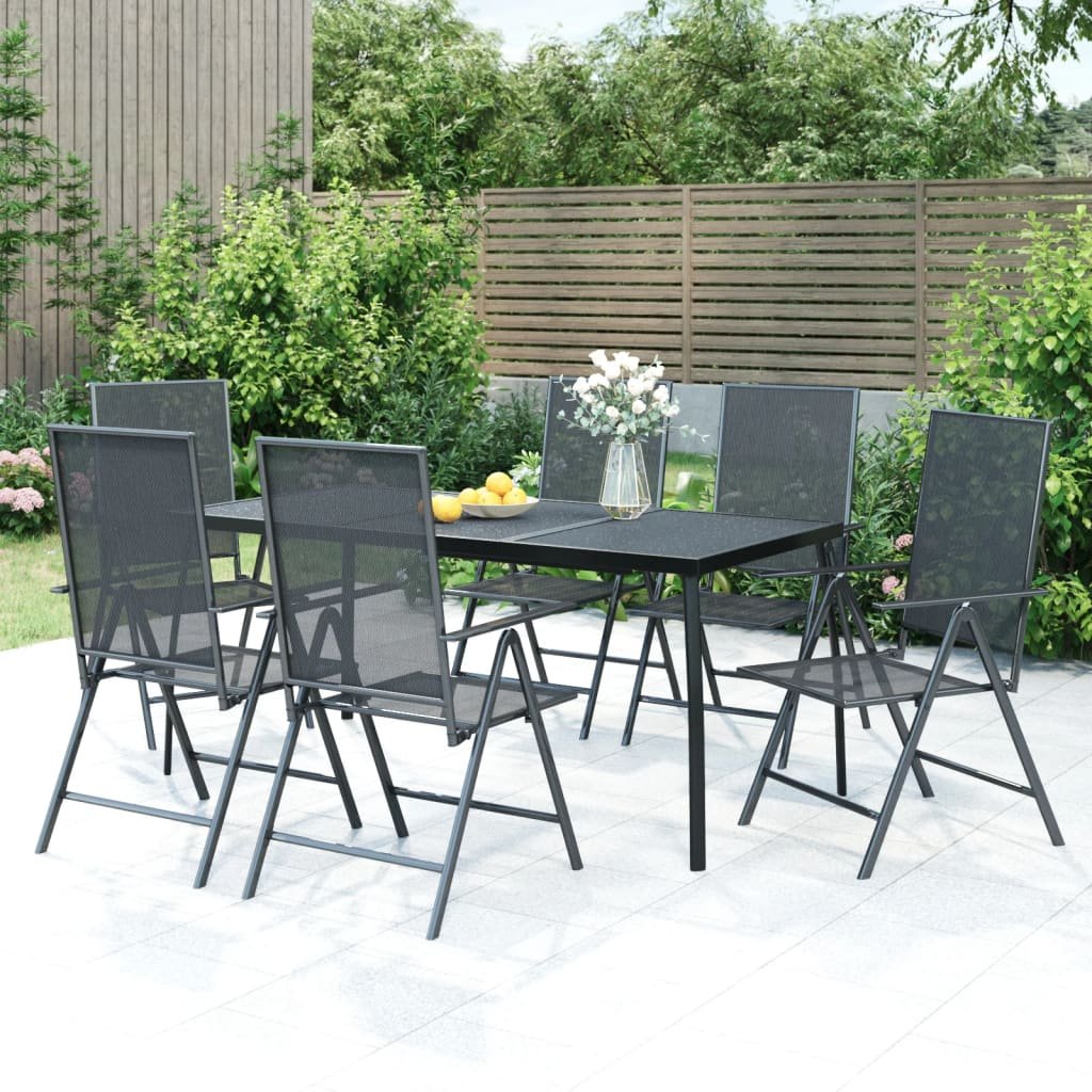 Garden Dining Set | Anthracite | Steel | 7-piece set