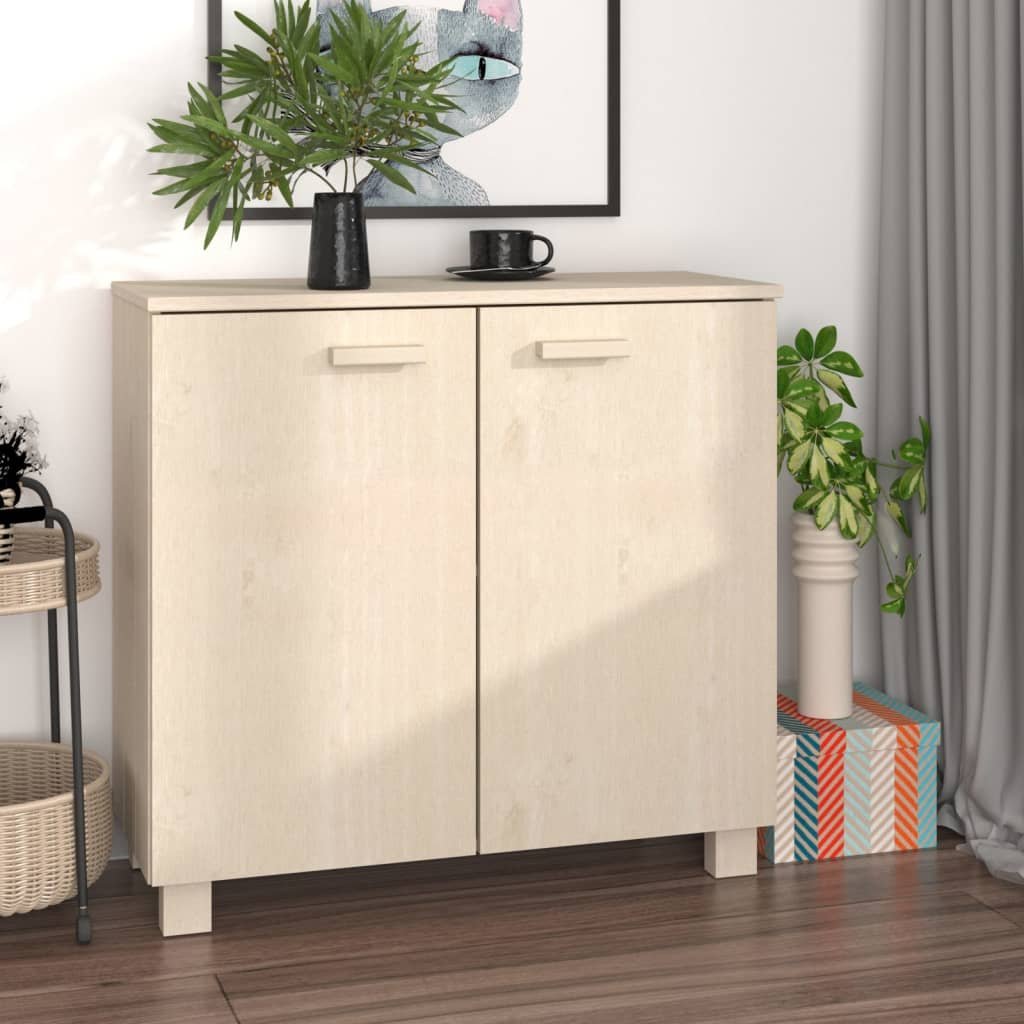 vidaXL Sideboard Honey Brown Solid Pine Wood, MDF Medium Sideboard