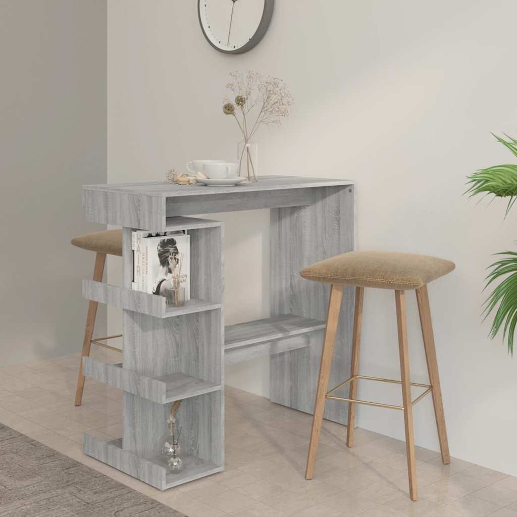 Bar Table with Storage Rack Gray Sonoma 39.4"x19.7"x40