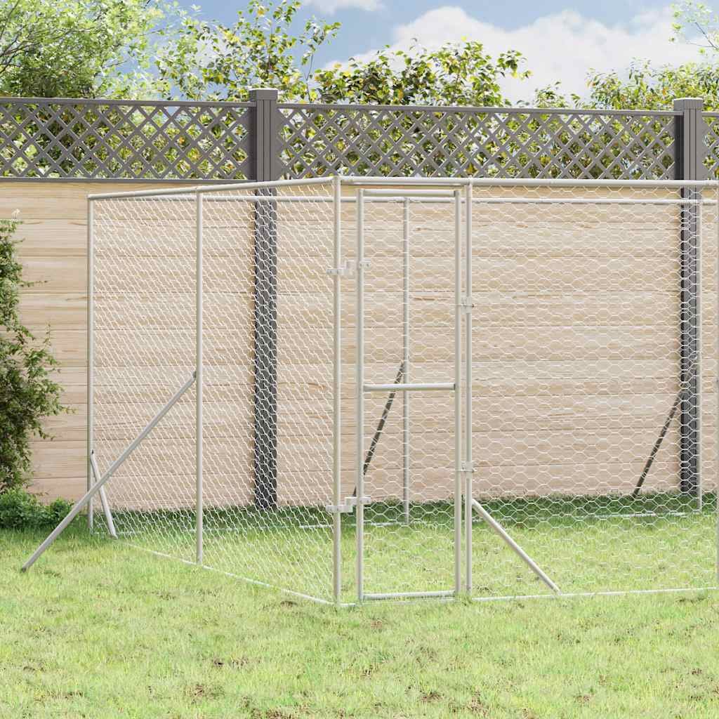 Outdoor Dog Kennel Silver 26.2‘x13.1‘x6.6‘ Galvanized Steel