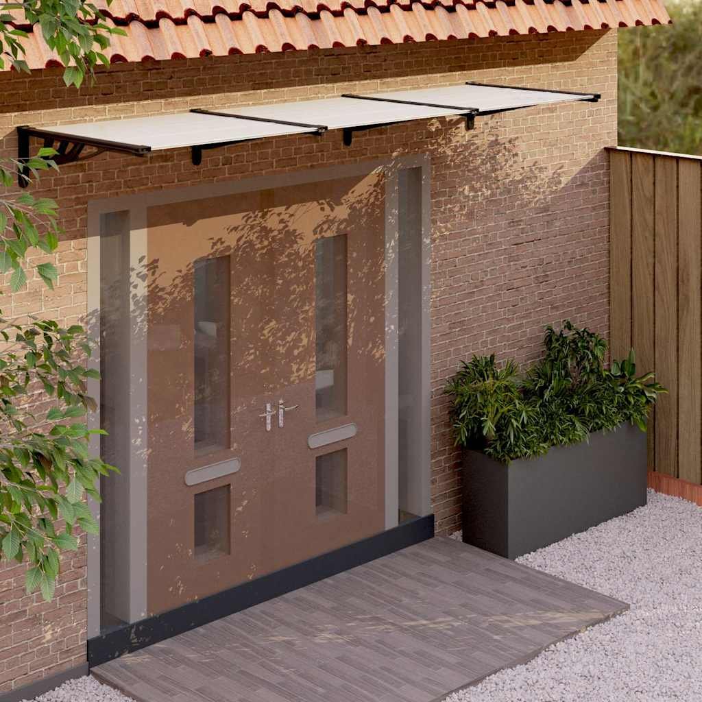 Door Canopy Black and Transparent Polycarbonate, ABS, Aluminum