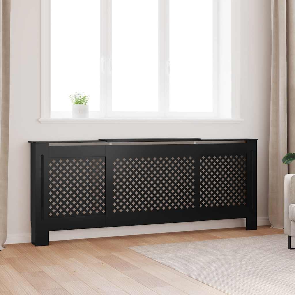 MDF Radiator Cover Black 205 cm