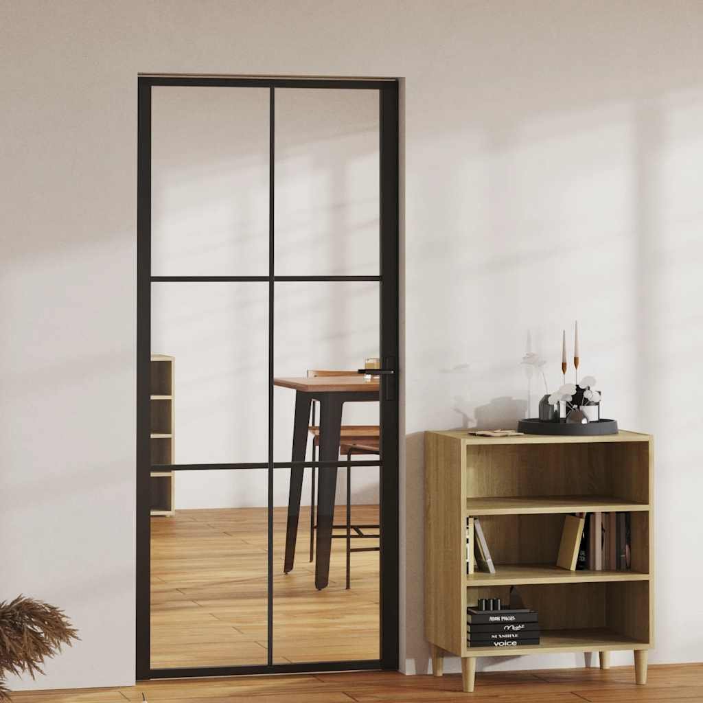 Interior doors Black and Transparent 36.61 x 79.33 in Aluminium