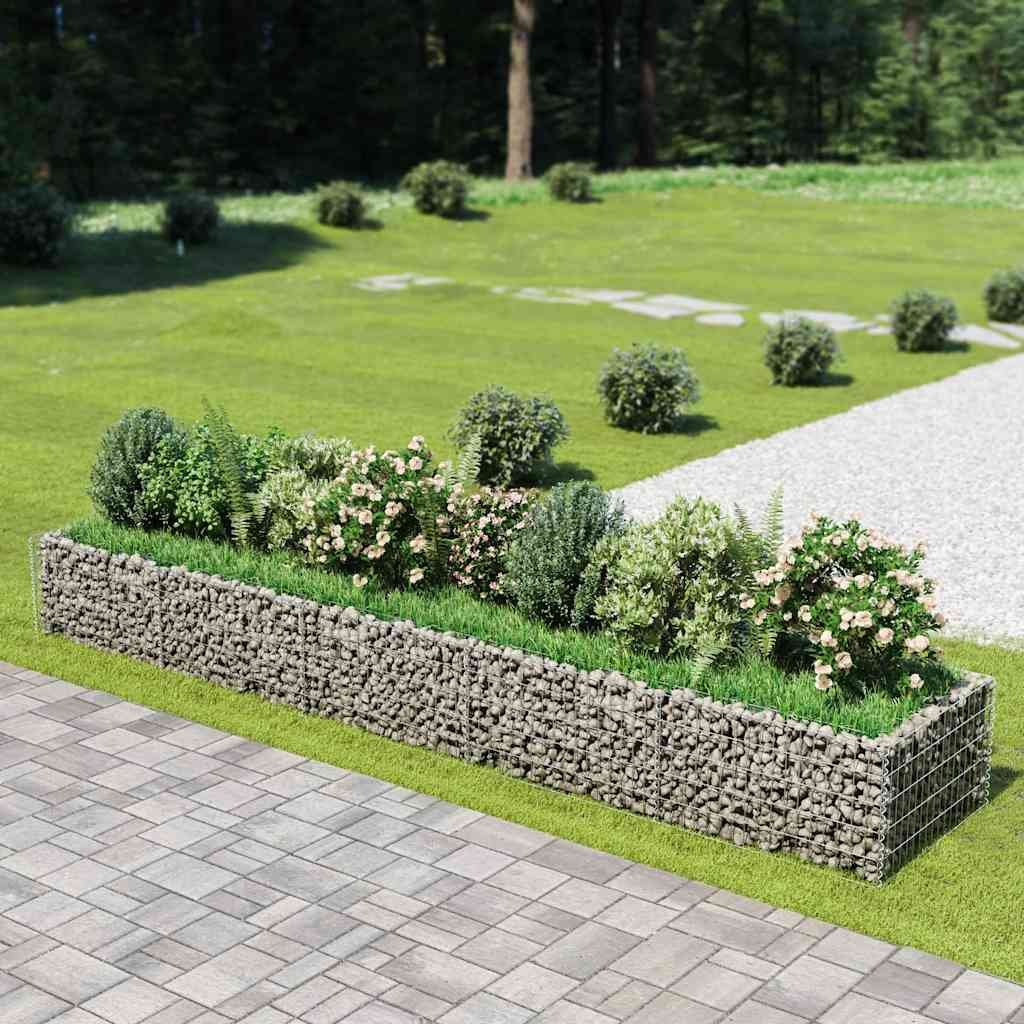 Gabion Raised Bed Silver Galvanized steel 177.2 x 35.4 x 19.7 in