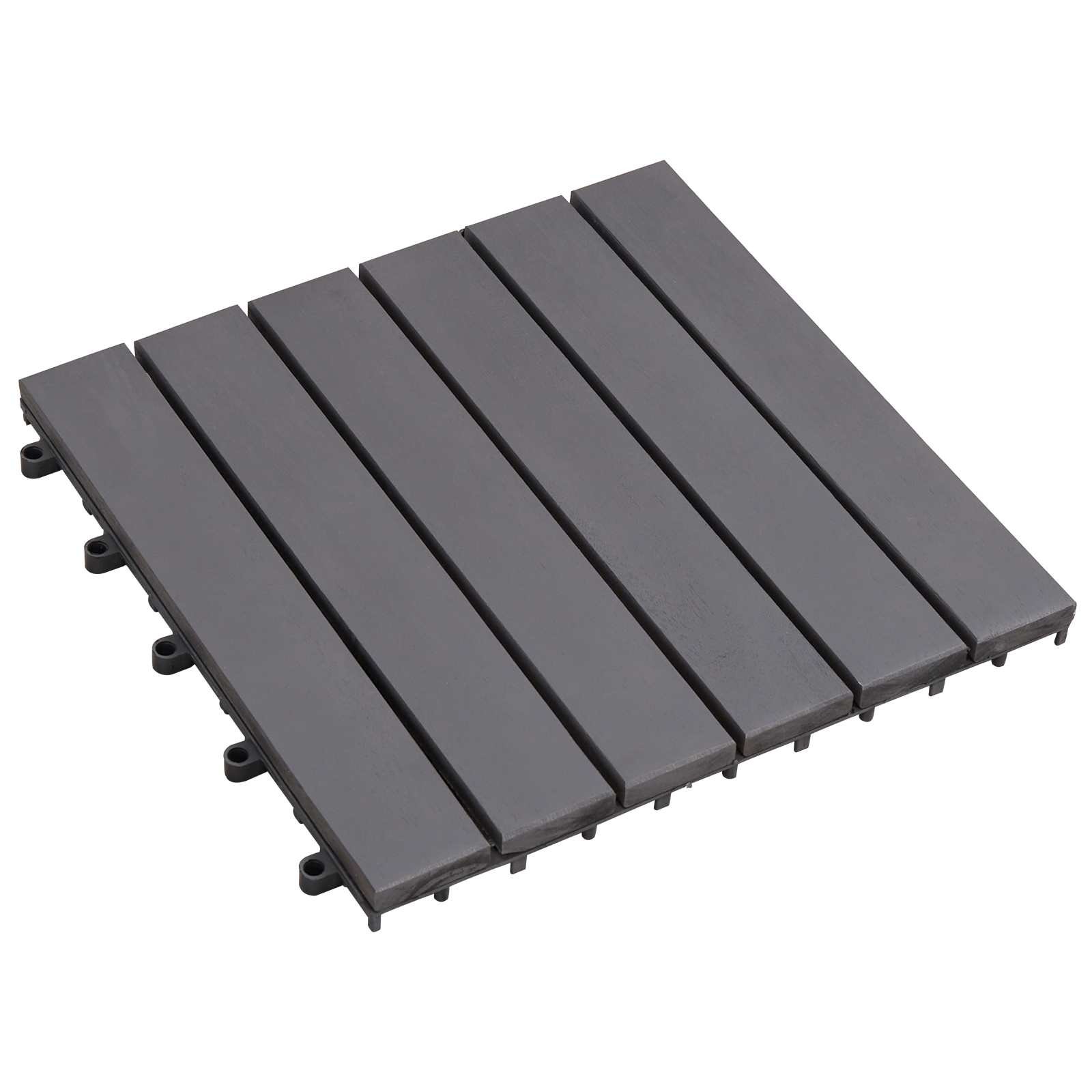 Decking Tile 30 pcs Grey 11.81 x 11.81 in Acacia Hardwood