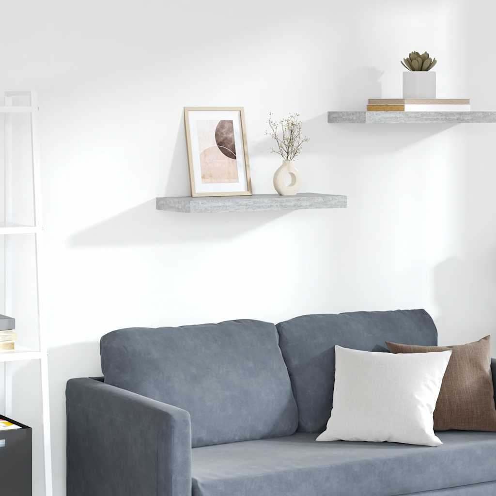 vidaXL Wall Shelf Concrete grey Honeycomb MDF, metal Medium