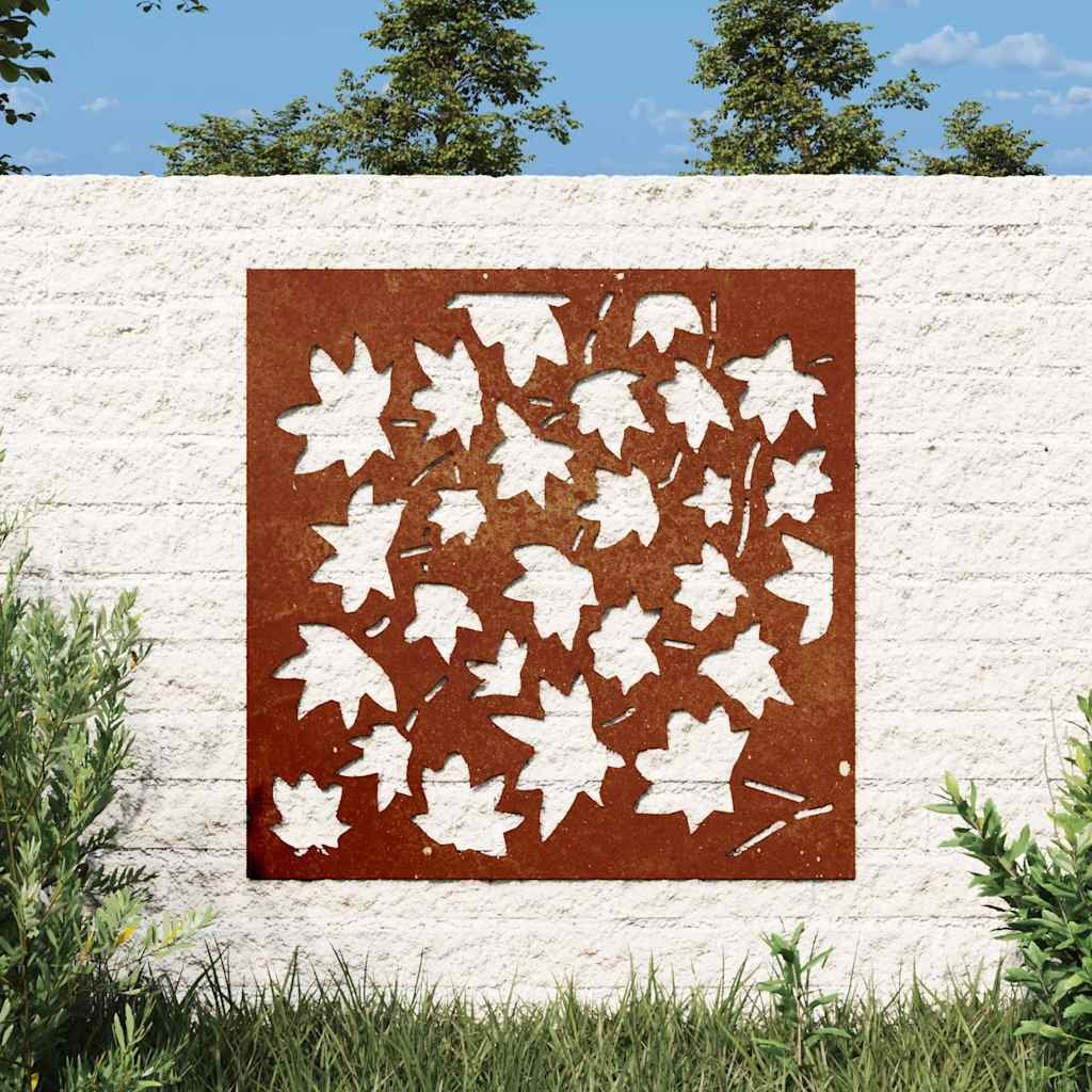 Patio Wall Decoration 21.7"x21.7" Corten Steel Maple Leaf Design