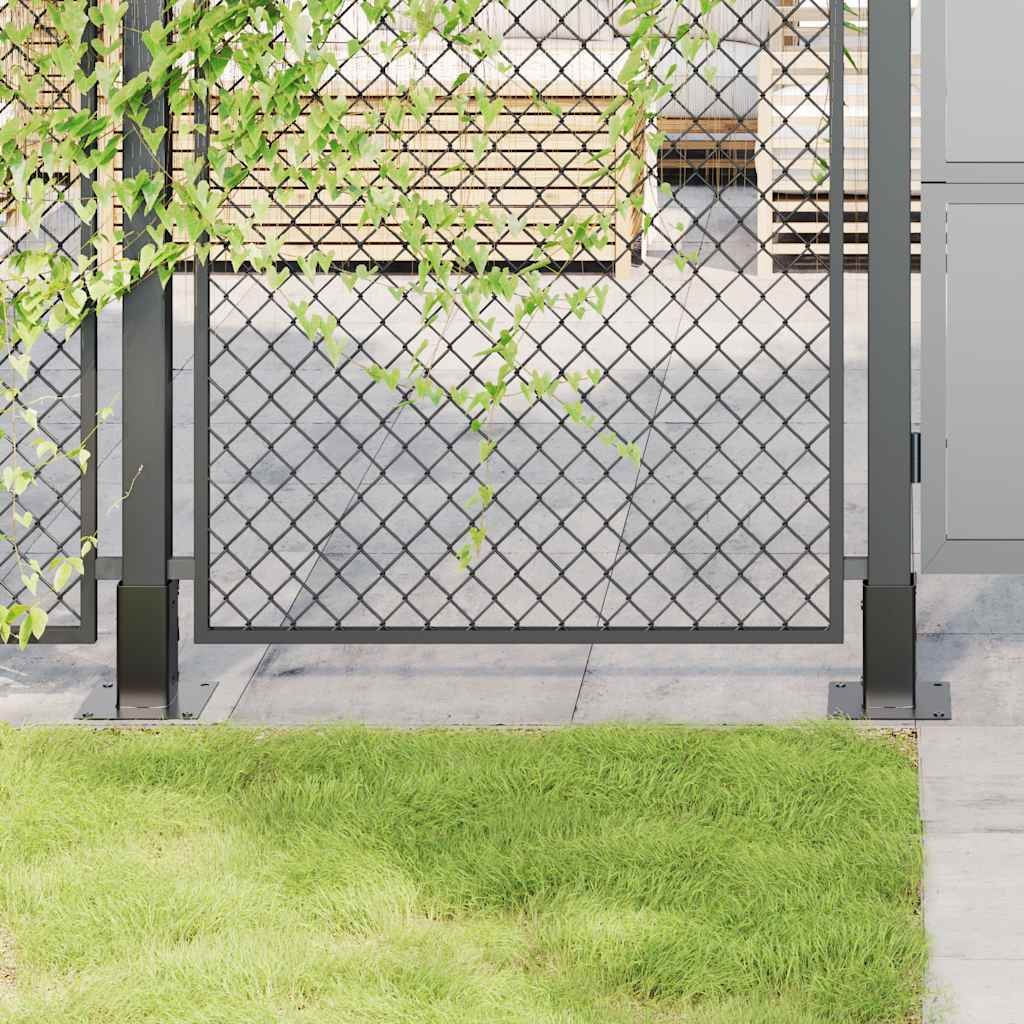 vidaXL Post Bases Square 12 pcs Anthracite 2.80x2.80" Powder-coated Steel