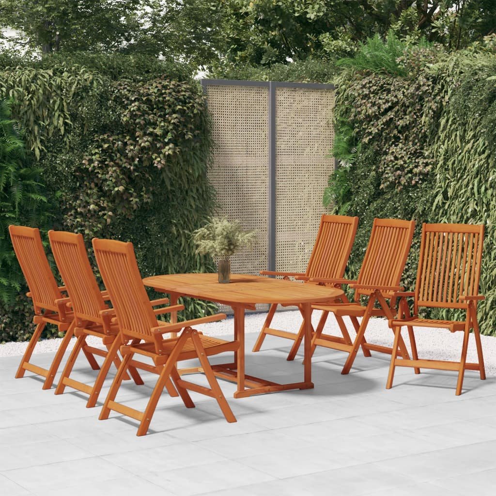 Garden Dining Set Reddish-brown Solid eucalyptus wood Medium