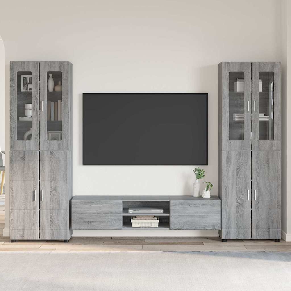 TV Cabinet Set FLORIN 3 pcs Grey Sonoma Engineered Wood