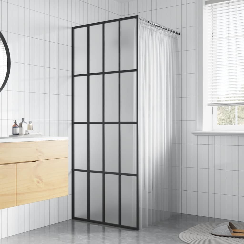 Walk-in Shower Screen Frosted Tempered Glass 80x195 cm