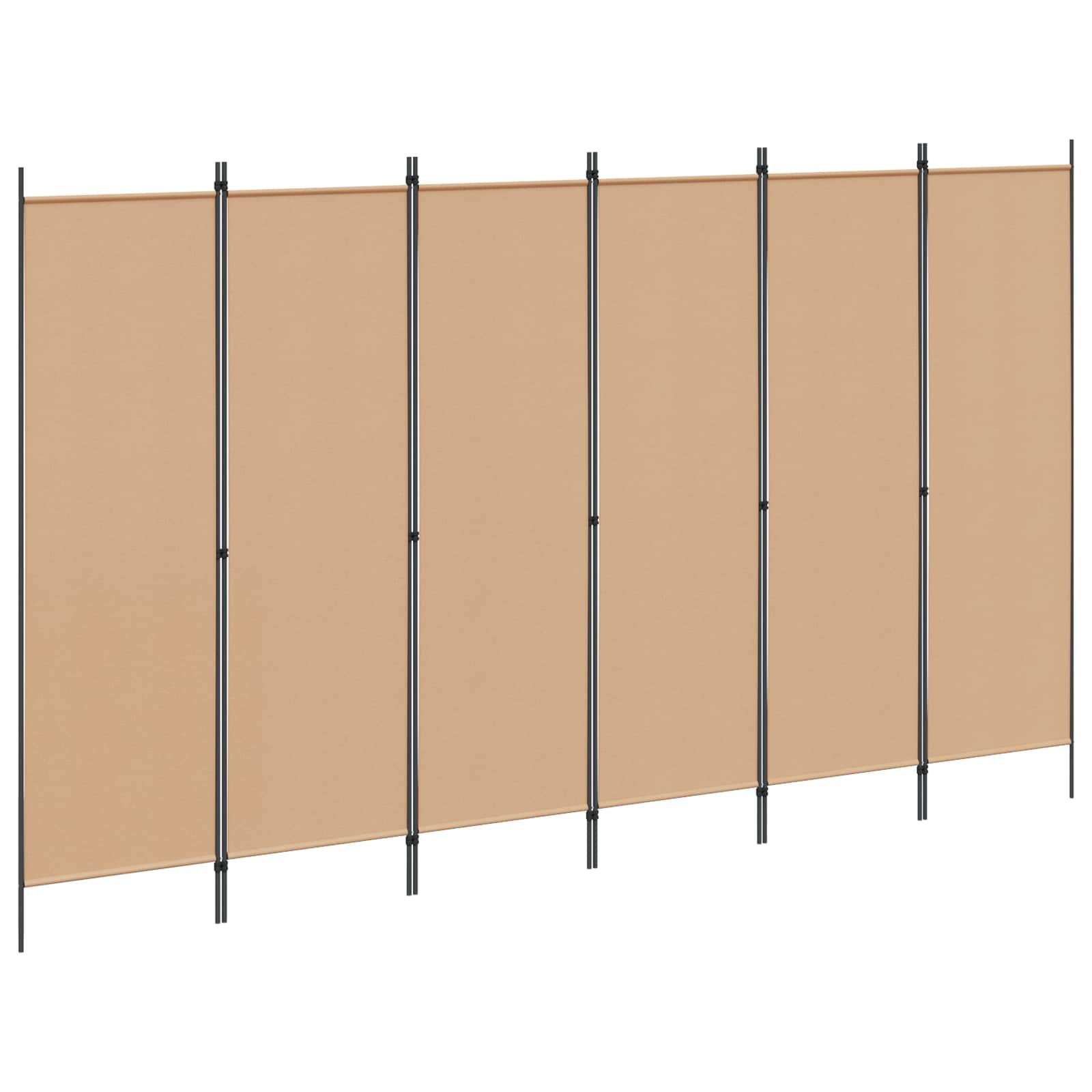 6-Panel Room Divider Beige 118.11 x 70.87 in Fabric