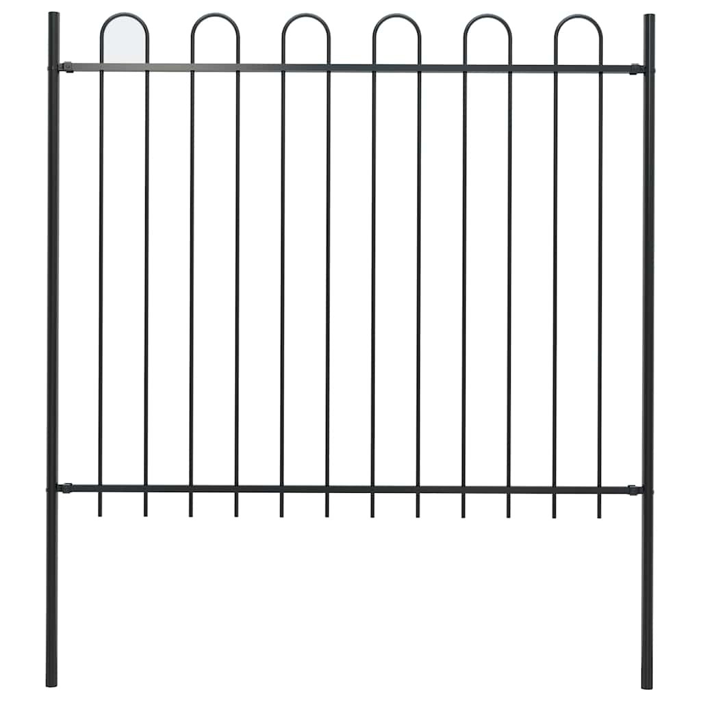 Garden Fence BOXTEL with Hoop Top Steel 181x150 cm Black