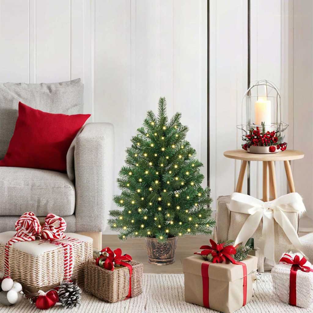 Artificial Christmas Tree with 150 LEDs Green 75 cm PE and PVC