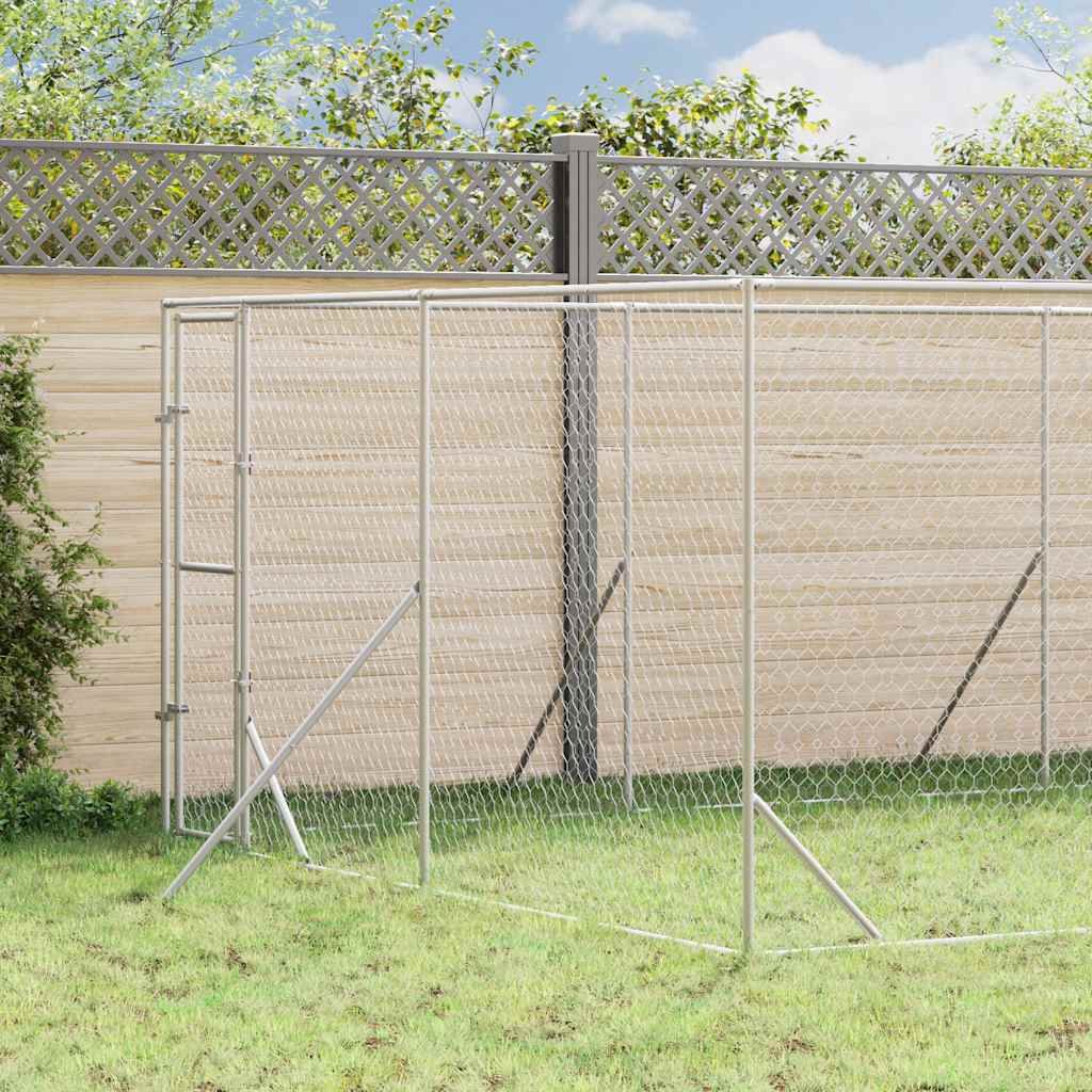Outdoor Dog Kennel Silver 13.1‘x39.4‘x6.6‘ Galvanized Steel