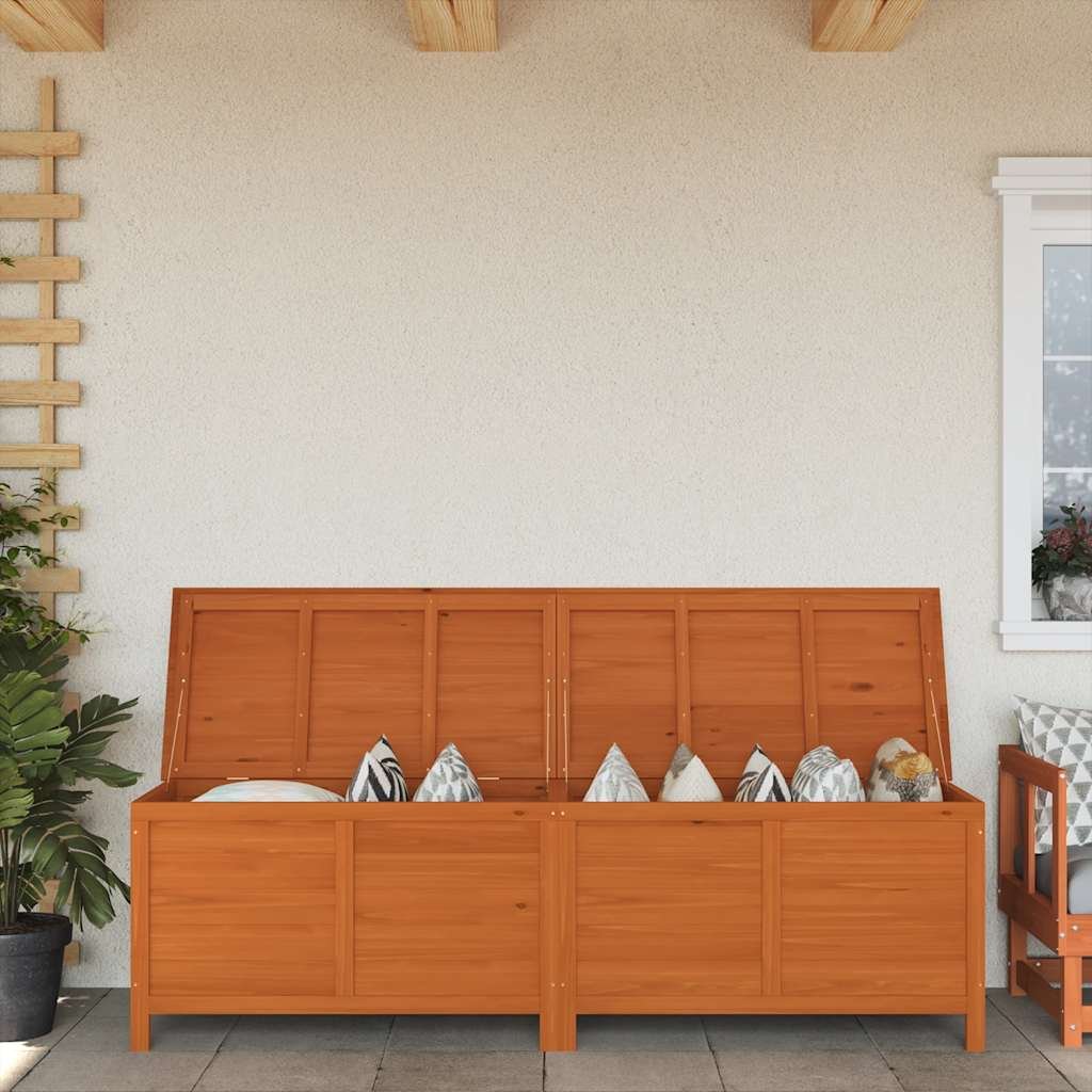 Garden Storage Box Brown 198.5x50x56.5 cm Solid Wood Fir