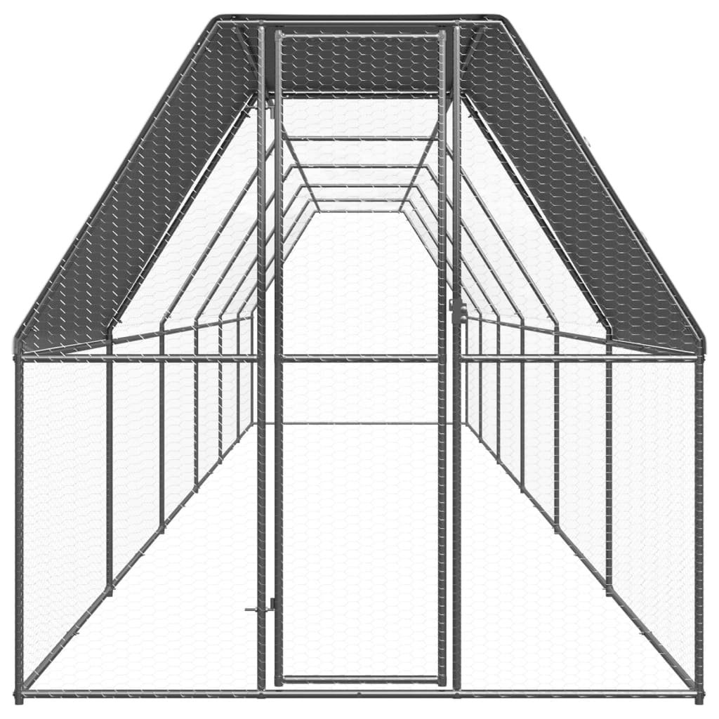 Outdoor Chicken Cage 2x12x2 m Galvanised Steel