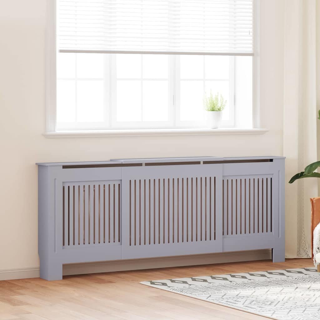 Radiator Cover 2 pcs Grey 80.71 x 8.07 x 32.09 in