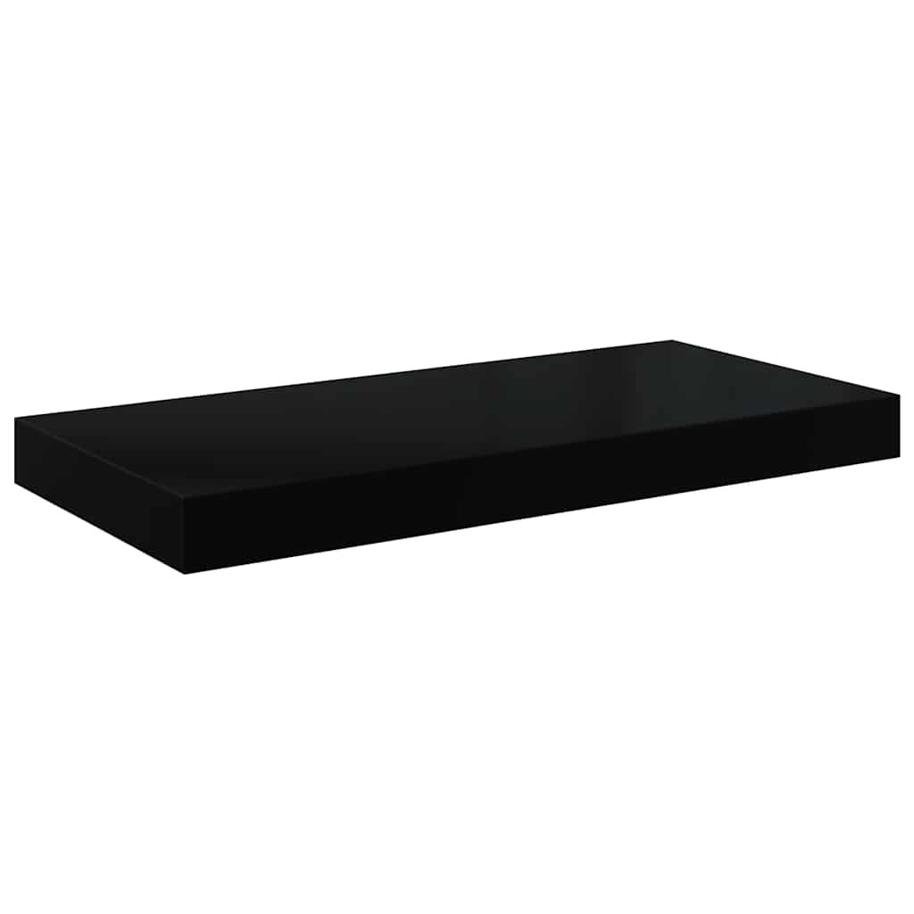 Floating Wall Shelf High Gloss Black 19.7"x9.3"x1.5" MDF