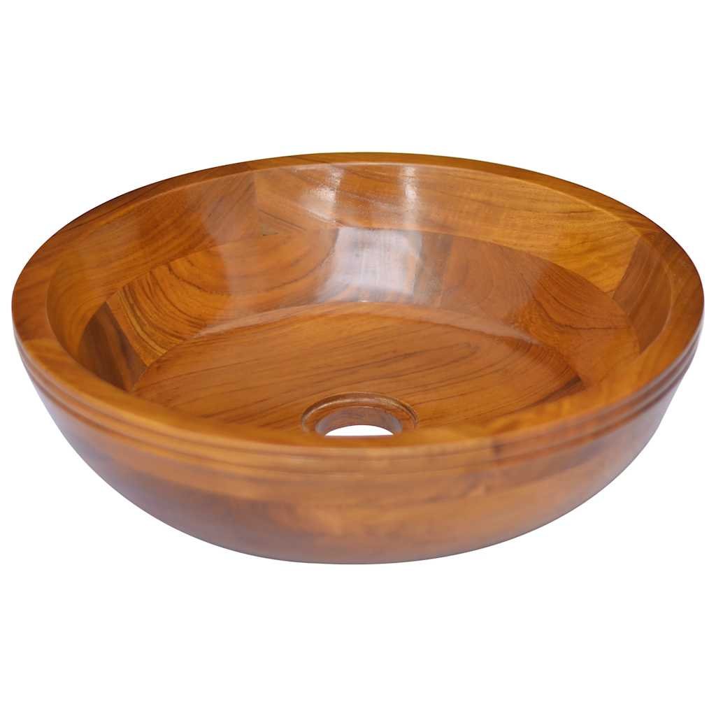 Basin Solid Wood Teak Φ15.7"x3.9"