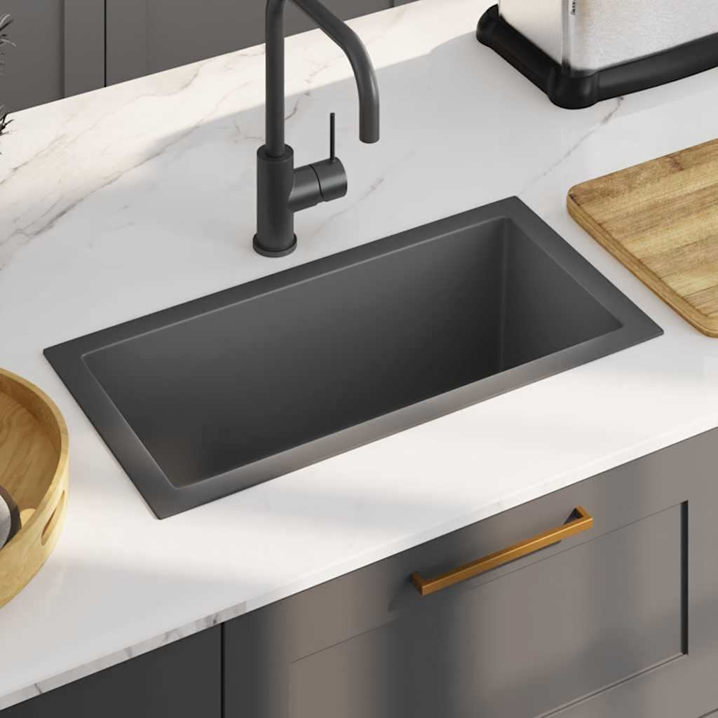 Handmade Kitchen Sink Black Stainless Steel