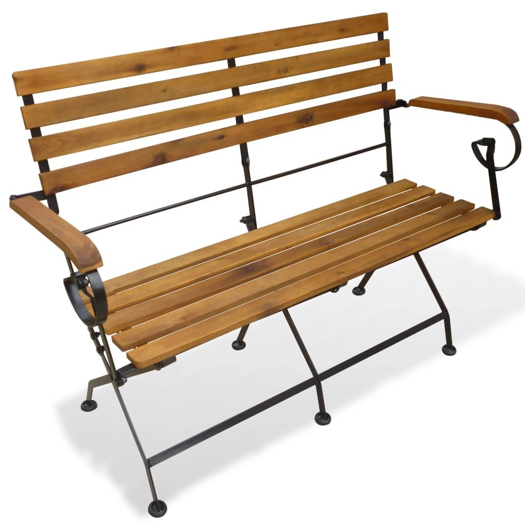 Garden Bench | Brown | Solid Acacia wood | Medium | Collapsible