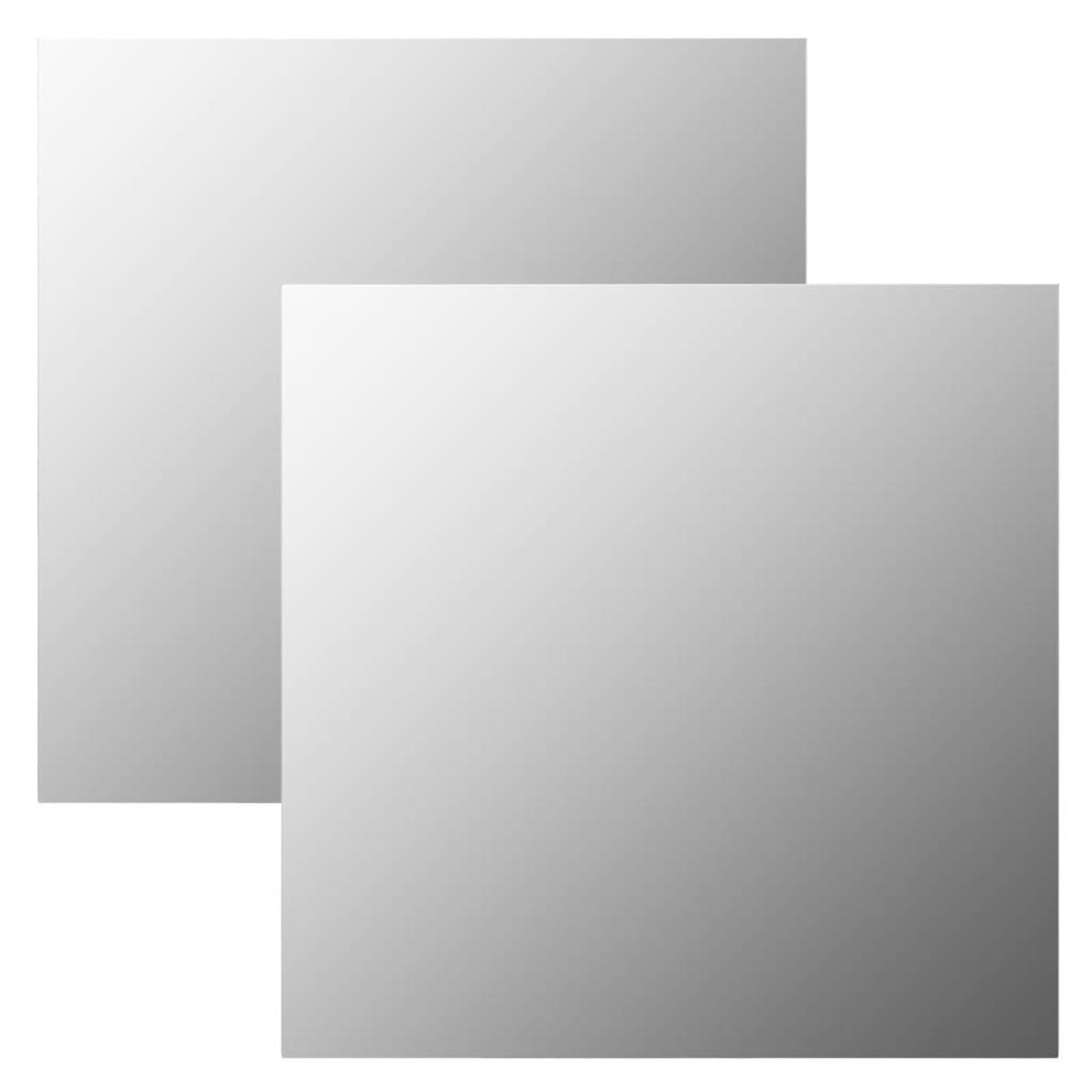 Wall Mirrors 2 pcs 23.6"x23.6" Square Glass