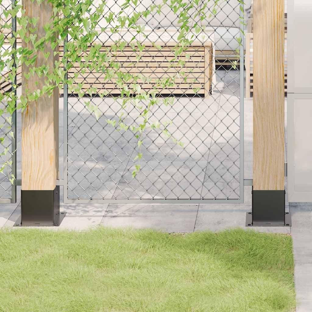 Post Bases Square 4 pcs Anthracite 5.55x5.55" Powder-coated Steel