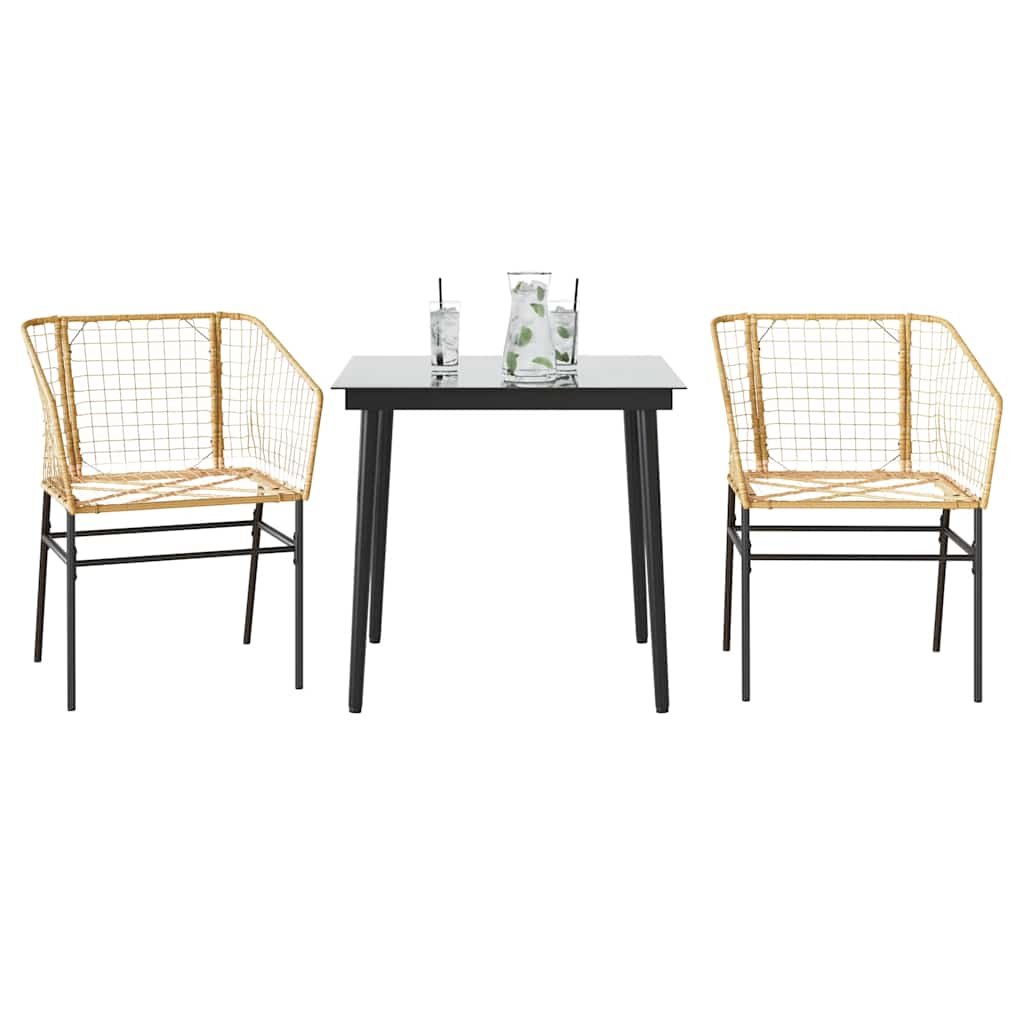 Garden Dining Set | Brown | PE Rattan | Medium |  Durable