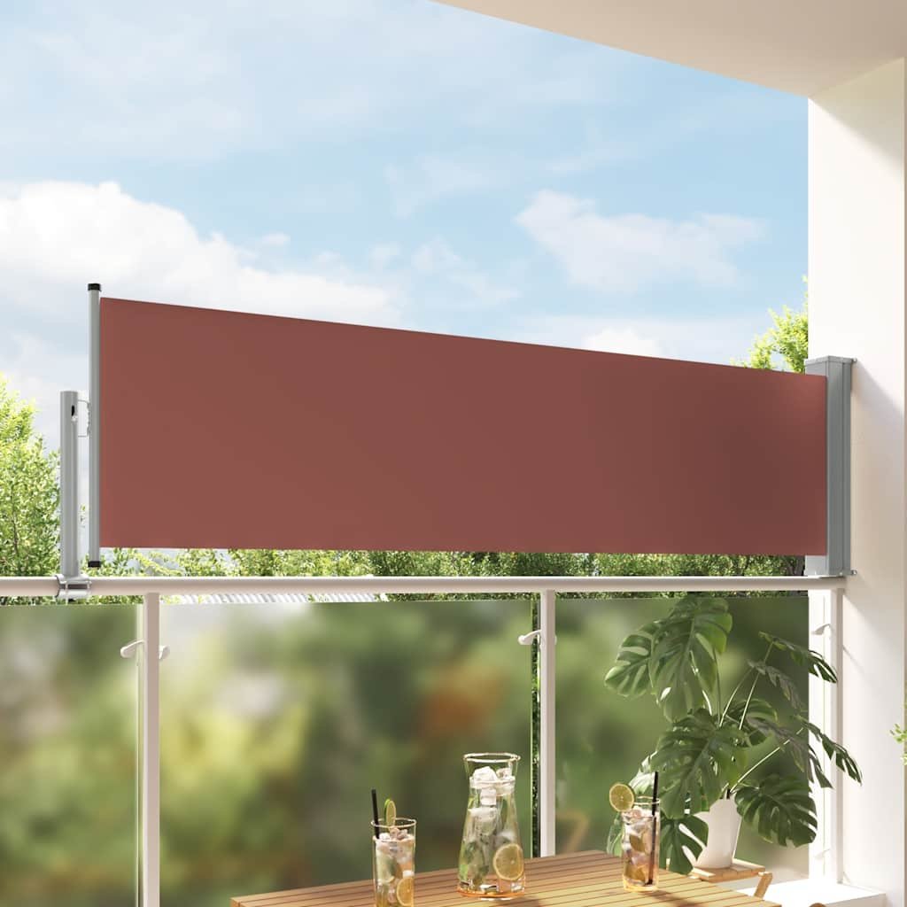 Patio Retractable Side Awning 80x300 cm Brown