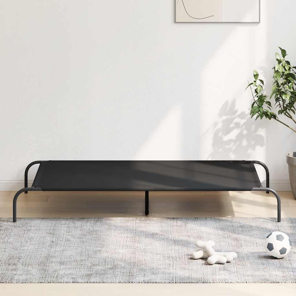 Elevated Dog Bed Black 59.1"x35.4"x7.9" Oxford Fabric and Steel