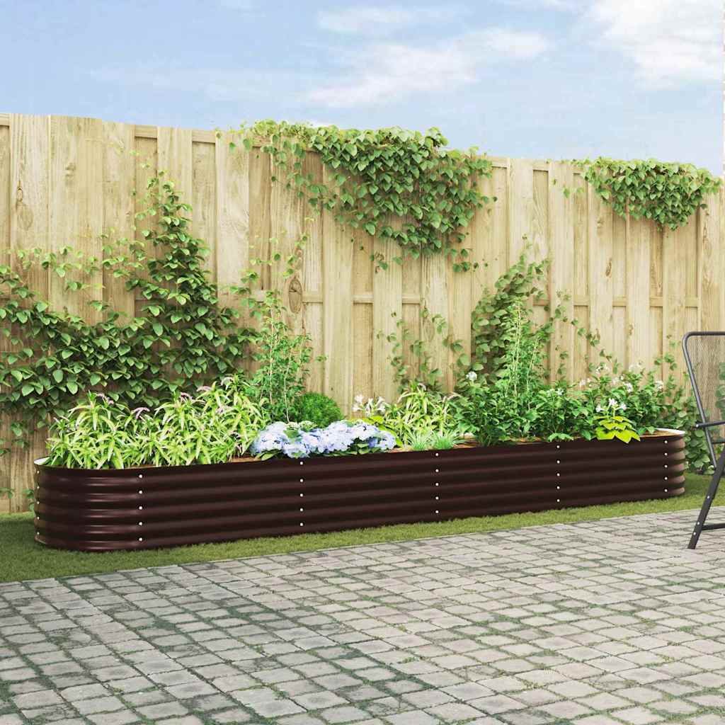 Raised Bed Brown 400 x 80 x 44 cm Steel