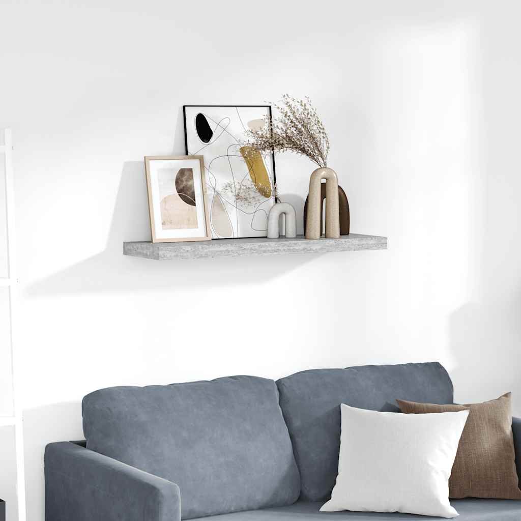 Floating Wall Shelf Concrete Grey 80x23.5x3.8 cm MDF
