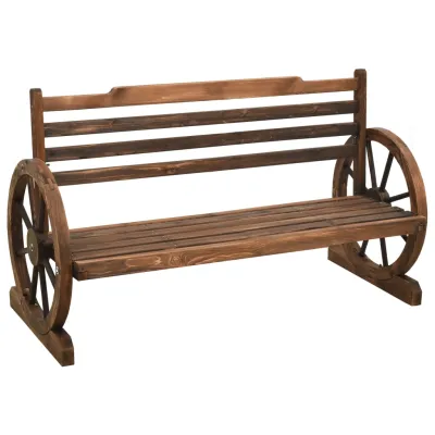 Bench Brown Solid Firwood Medium Fun Inlays Garden Bench
