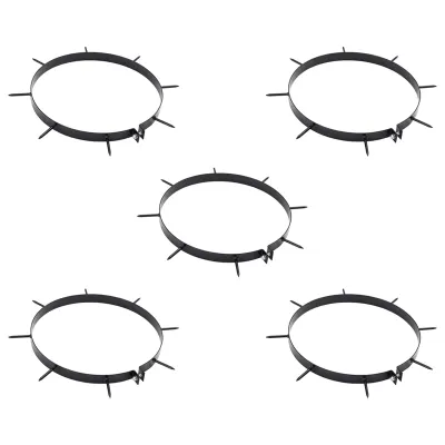 Lawn Aerator Clamp with Spikes 5 pcs Black Ø 11.81 in Iron