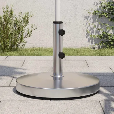 vidaXL Parasol Base Silver Stainless steel, concrete Large Parasol Base