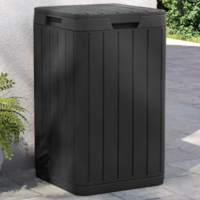 vidaXL Outdoor Garbage Bin Anthracite 15"x15"x25.6" PP