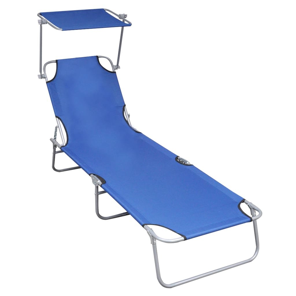 Sunlounger Blue Powder-coated aluminum Standard Foldable