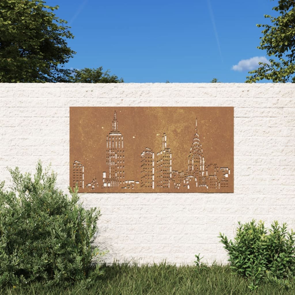 Garden Wall Decoration Starts off silver, rusts over time