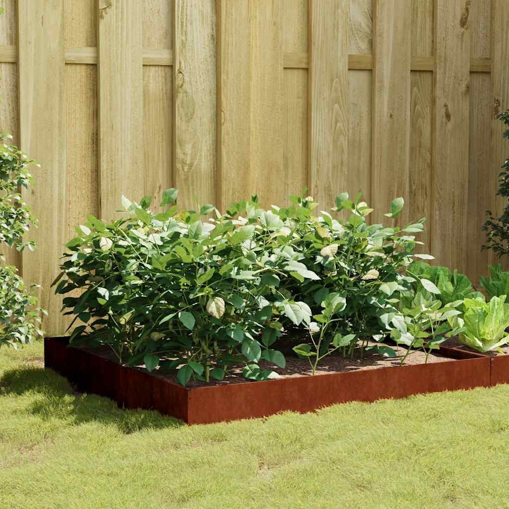 Garden Raised Bed 39.4"x39.4"x10.2" Corten Steel