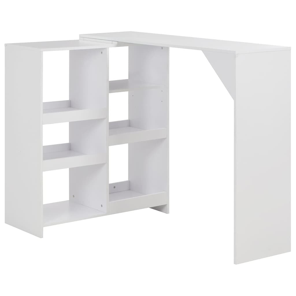 Bar Table with Moveable Shelf White 54.3"x15.4"x43.3